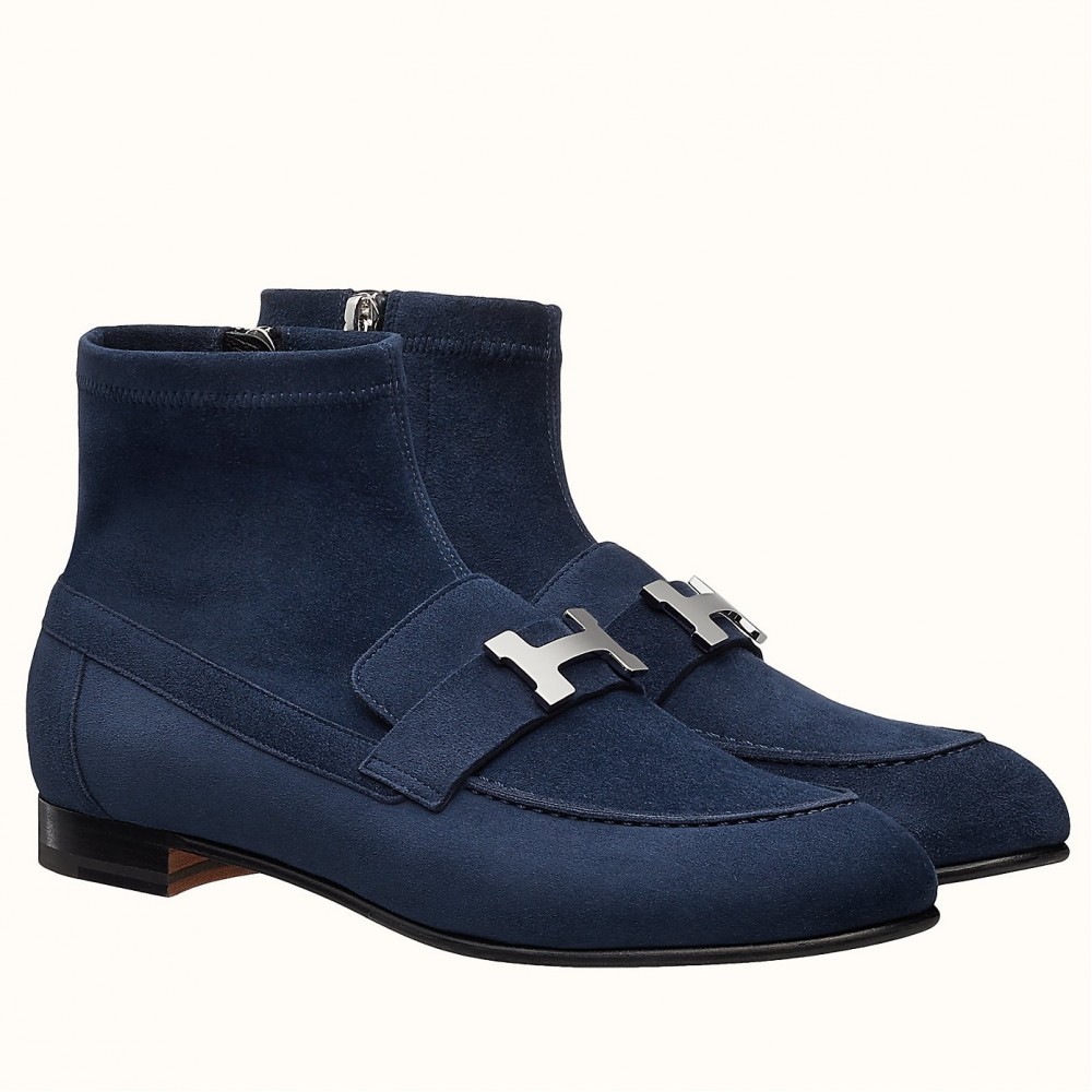 Hermes Blue Saint Honore Ankle Boots HERMESHS5004